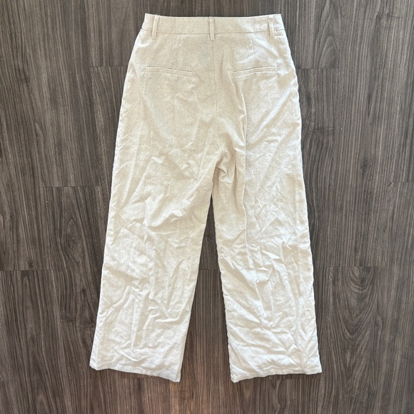 WINDSOR WIDE LEG TROUSER WHITE LINEN PANTS TWEED - Picture 4 of 12